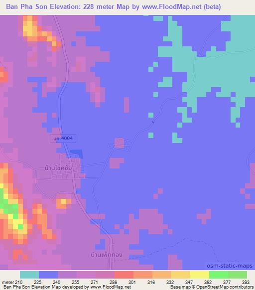Ban Pha Son,Thailand Elevation Map