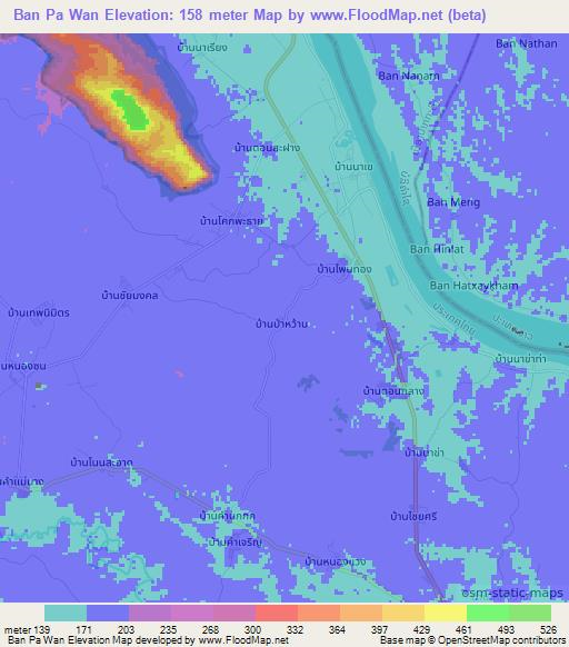 Ban Pa Wan,Thailand Elevation Map