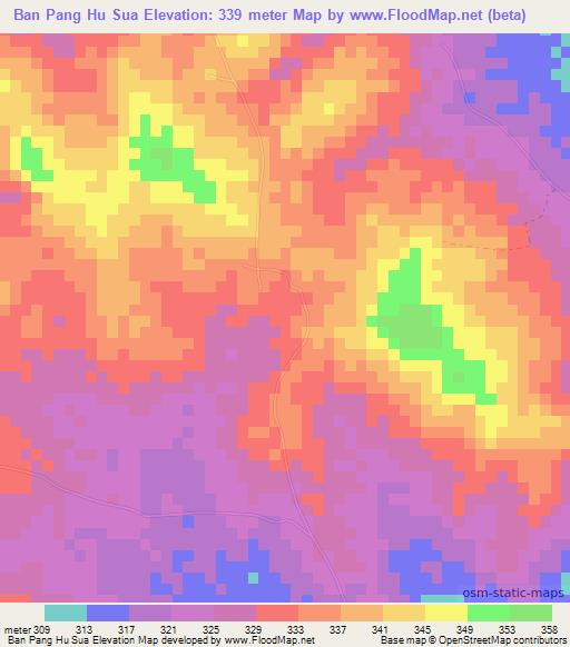 Ban Pang Hu Sua,Thailand Elevation Map