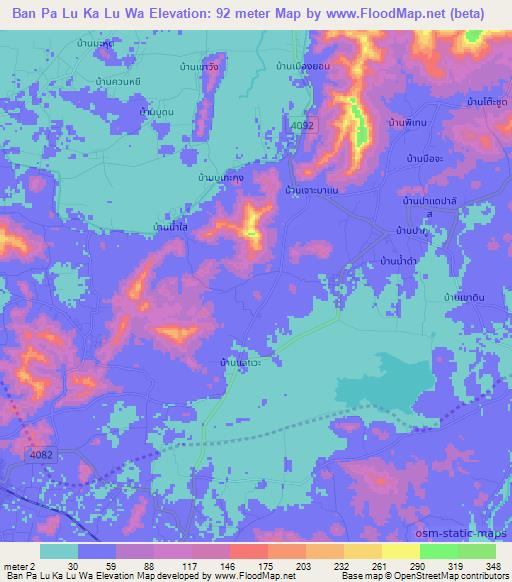 Ban Pa Lu Ka Lu Wa,Thailand Elevation Map