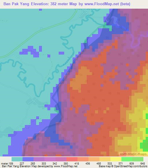 Ban Pak Yang,Thailand Elevation Map