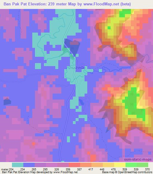 Ban Pak Pat,Thailand Elevation Map