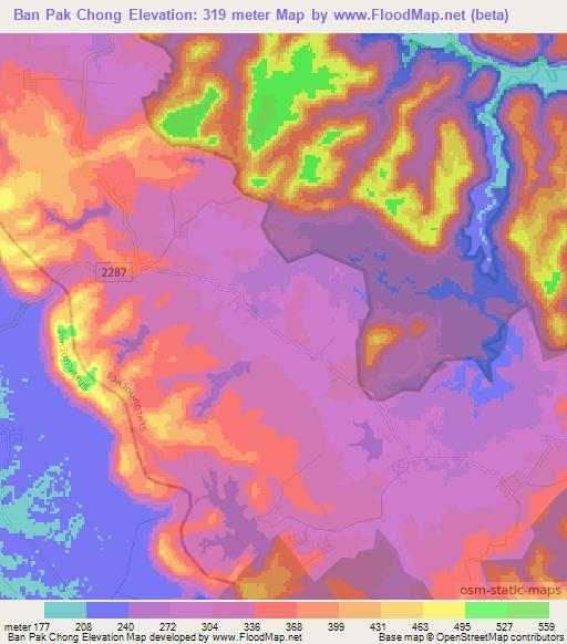 Ban Pak Chong,Thailand Elevation Map