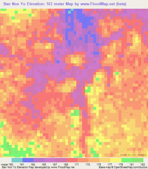 Ban Non Yo,Thailand Elevation Map