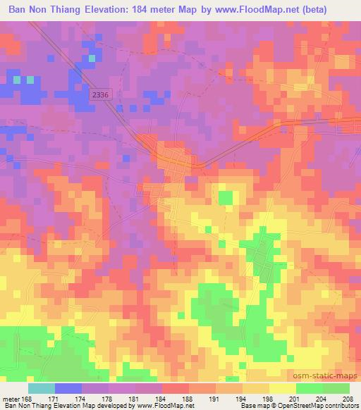 Ban Non Thiang,Thailand Elevation Map