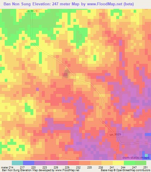 Ban Non Sung,Thailand Elevation Map