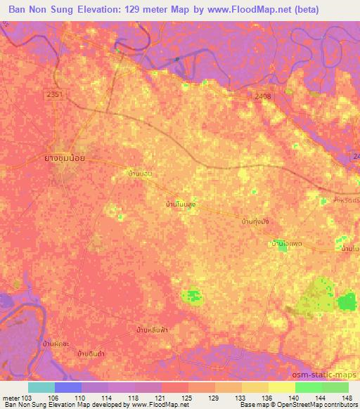 Ban Non Sung,Thailand Elevation Map