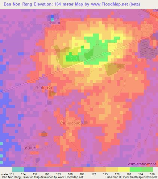 Ban Non Rang,Thailand Elevation Map