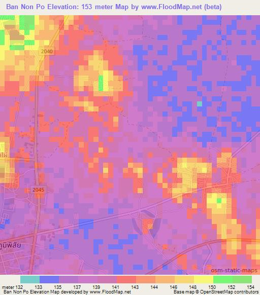 Ban Non Po,Thailand Elevation Map
