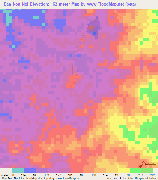 Ban Non Noi,Thailand Elevation Map