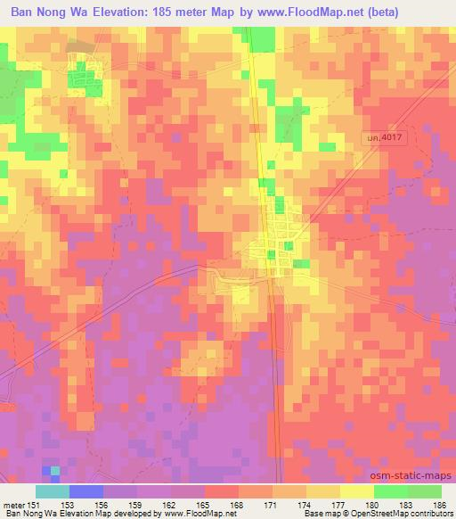 Ban Nong Wa,Thailand Elevation Map