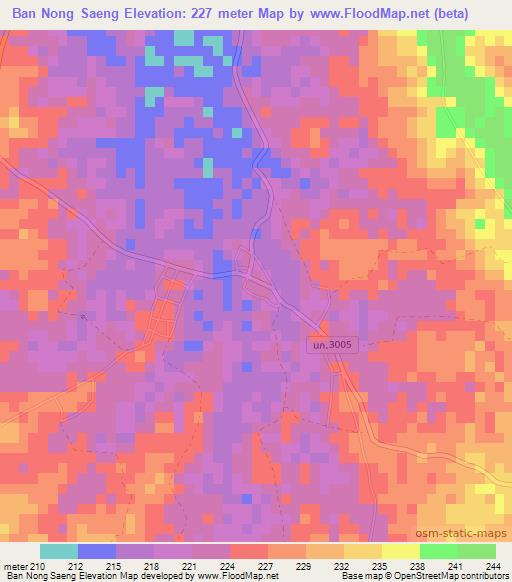 Ban Nong Saeng,Thailand Elevation Map