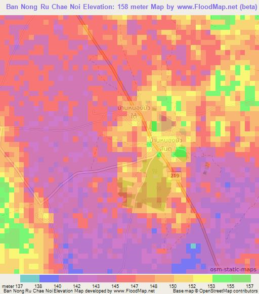 Ban Nong Ru Chae Noi,Thailand Elevation Map