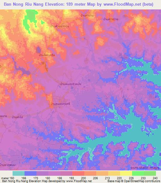 Ban Nong Riu Nang,Thailand Elevation Map