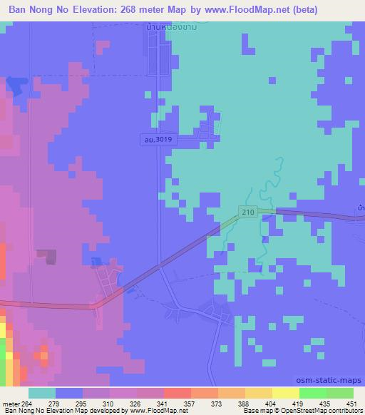 Ban Nong No,Thailand Elevation Map