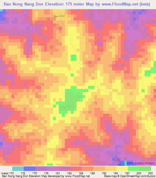 Ban Nong Nang Don,Thailand Elevation Map