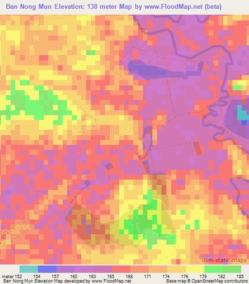 Ban Nong Mun,Thailand Elevation Map