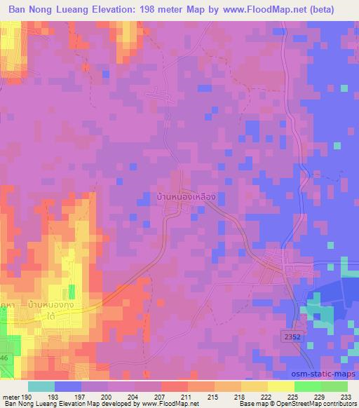 Ban Nong Lueang,Thailand Elevation Map