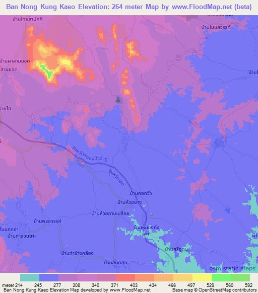 Ban Nong Kung Kaeo,Thailand Elevation Map