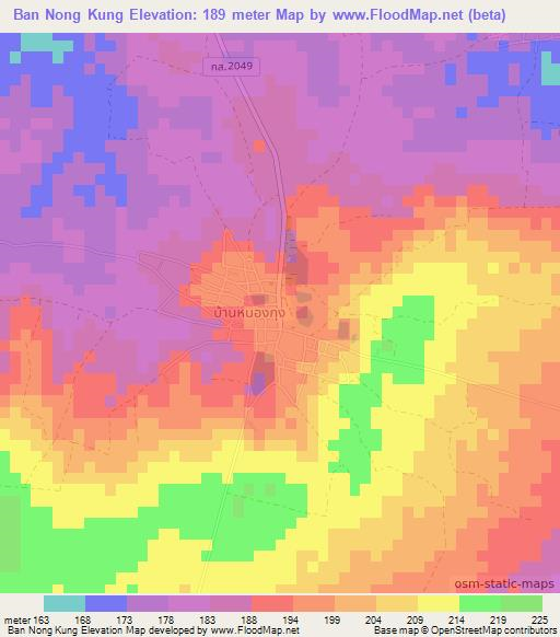 Ban Nong Kung,Thailand Elevation Map