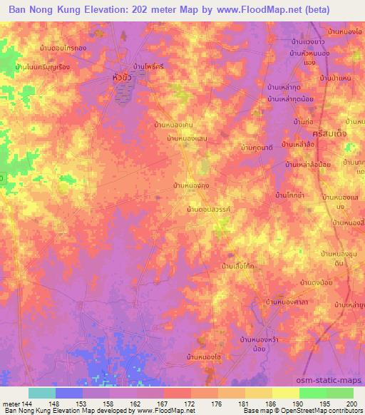 Ban Nong Kung,Thailand Elevation Map