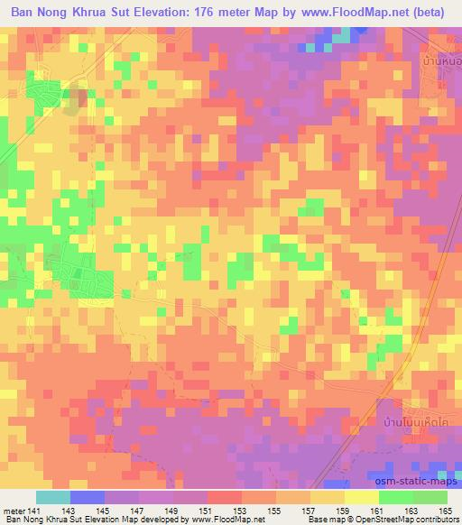 Ban Nong Khrua Sut,Thailand Elevation Map