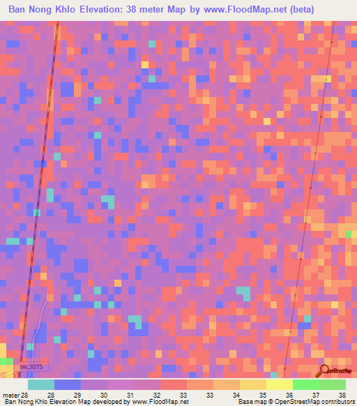 Ban Nong Khlo,Thailand Elevation Map