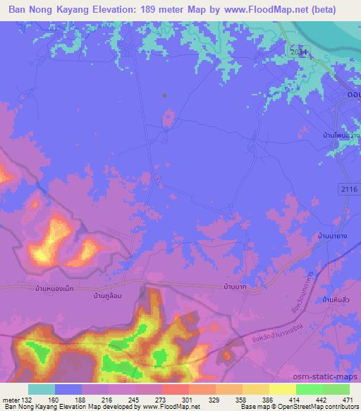 Ban Nong Kayang,Thailand Elevation Map