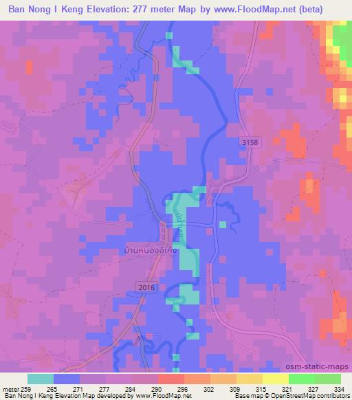 Ban Nong I Keng,Thailand Elevation Map