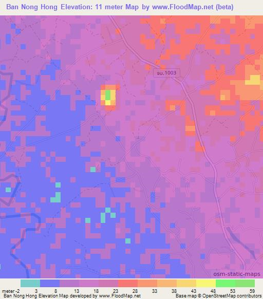 Ban Nong Hong,Thailand Elevation Map