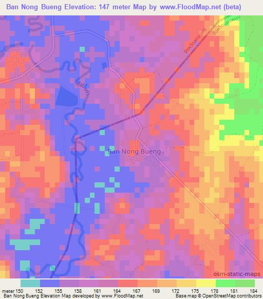 Ban Nong Bueng,Thailand Elevation Map