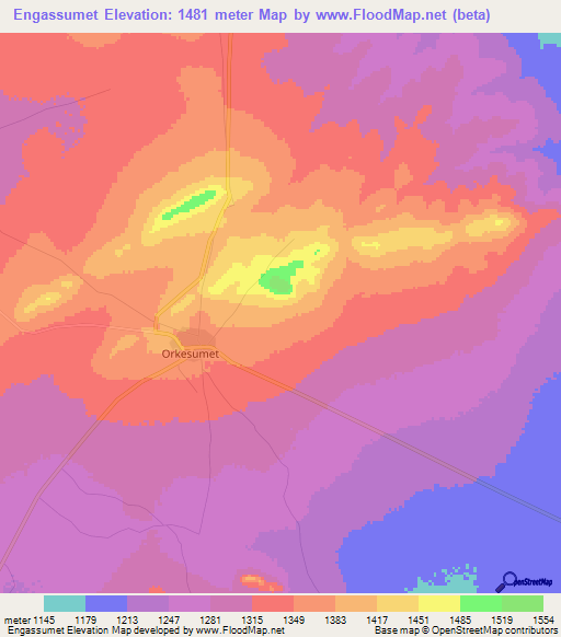 Engassumet,Tanzania Elevation Map