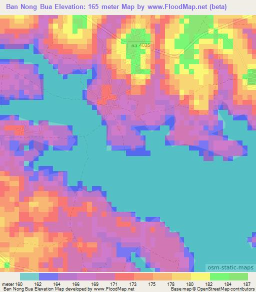 Ban Nong Bua,Thailand Elevation Map