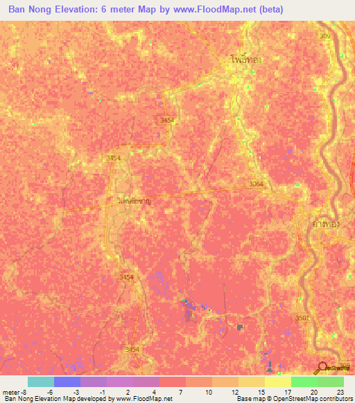Ban Nong,Thailand Elevation Map