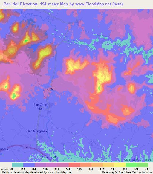 Ban Noi,Thailand Elevation Map