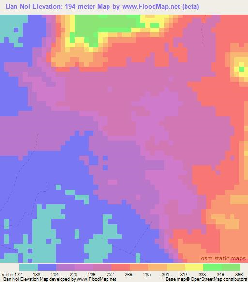 Ban Noi,Thailand Elevation Map