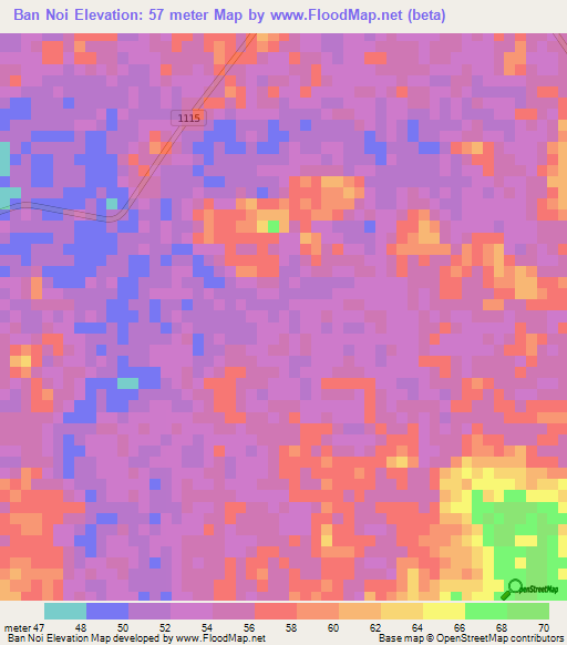 Ban Noi,Thailand Elevation Map