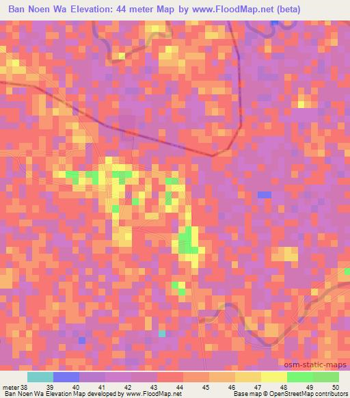 Ban Noen Wa,Thailand Elevation Map