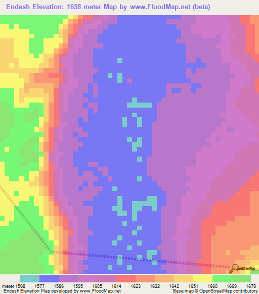 Endesh,Tanzania Elevation Map