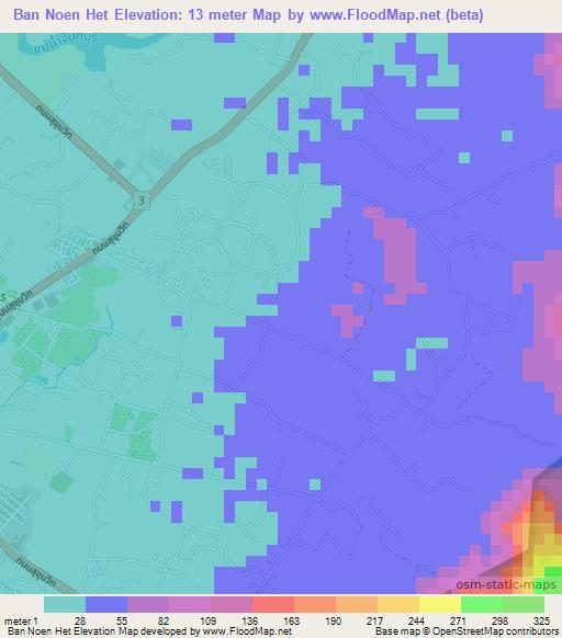 Ban Noen Het,Thailand Elevation Map
