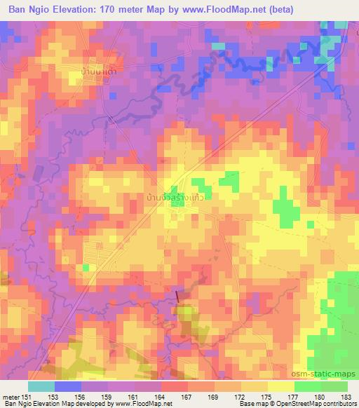 Ban Ngio,Thailand Elevation Map