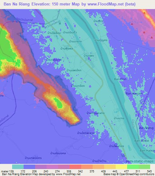 Ban Na Riang,Thailand Elevation Map
