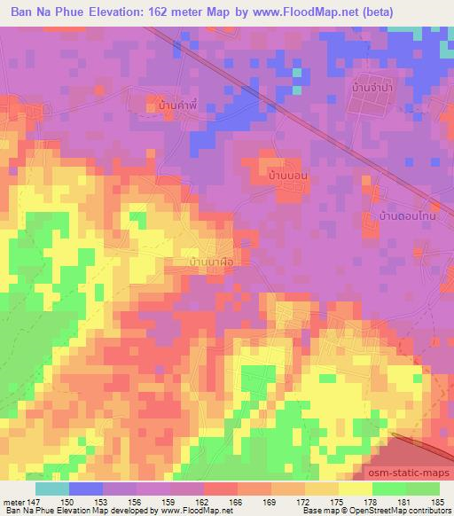 Ban Na Phue,Thailand Elevation Map