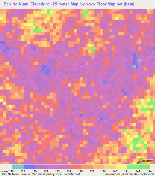 Ban Na Nuan,Thailand Elevation Map