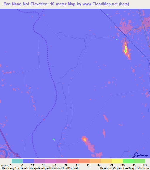 Ban Nang Noi,Thailand Elevation Map