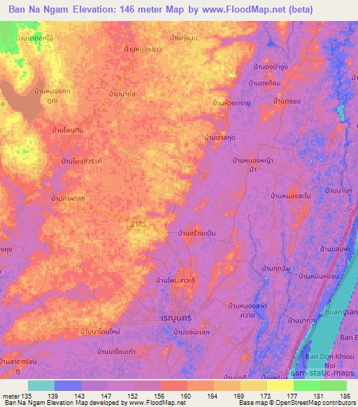 Ban Na Ngam,Thailand Elevation Map