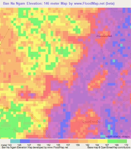 Ban Na Ngam,Thailand Elevation Map