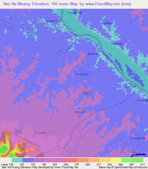 Ban Na Muang,Thailand Elevation Map