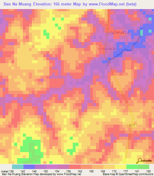 Ban Na Muang,Thailand Elevation Map