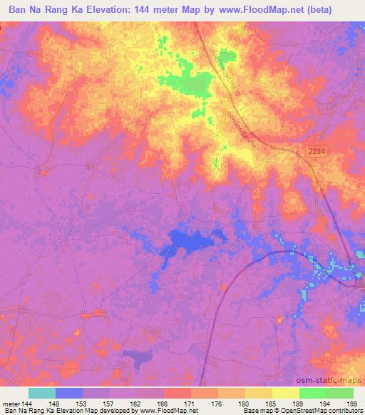 Ban Na Rang Ka,Thailand Elevation Map